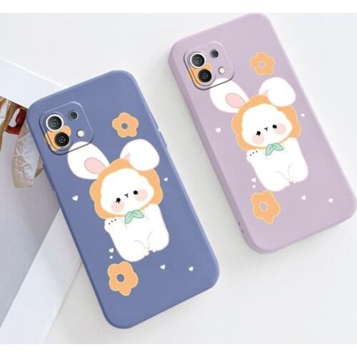 Big Ears Bunny Case For Xiaomi Mi11 lite Ultra 11i 10T 9T Lite 10 10S 9 8 lite Pro Poco F2 X2 F3 Pro Ultra Thin Phone Back Cover