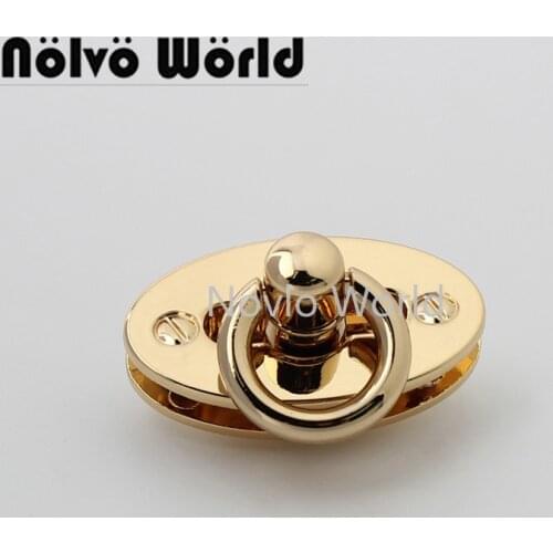 5-30sets gold color 35*20mm gold color oval shape flip lock with screws for handbag metal locks purse accessories