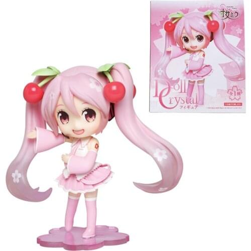 Bandai Hatsune Miku Sakura Q Version Action Figure Boxed PVC Model Adult Doll Decoration Toy Childrens Gift