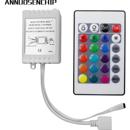 DC12V 24 Keys IR Remote RGB Controller for SMD3528/5050/5730/5630/3014 RGB LED Strip lights Mini Controller