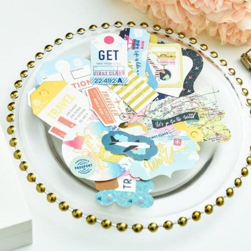 KLJUYP 32pcs Travel Colorful Cardstock Die Cuts for Scrapbooking Happy Planner/Card Making/Journaling Project