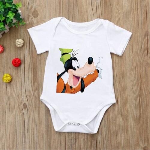 0-24Baby Clothes Newborn Boys Girls Goofy Printed Jumpsuit Toddler Infant Bodysuit For Baby Kids Dropship