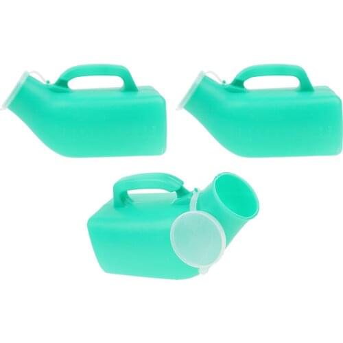 3 Pcs 1 L Long Trip Urinal Bottle Men Travel Pee Potty Pot Container Green