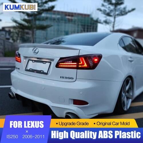 KUMIKUBI Fit For Lexus IS250 IS300 IS350 Black Spoiler 2006-2011 ABS Plastic Unpainted Primer Color Exterior Rear Wing Spoiler
