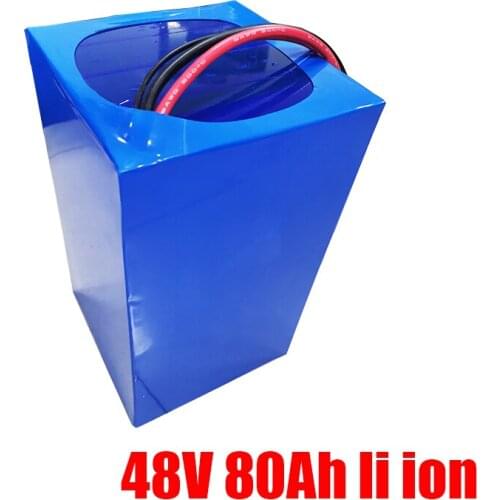 48V 80AH Lithium Li-ion battery not 48V 100AH battery BMS for 5000w RV EV scooter tricycle fishing boat + 10A Charger