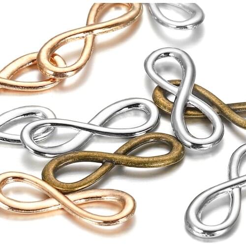 30pcs/lot Metal Infinity Symbol Connectors Clasps Charms For DIY Bracelet Necklace Jewelry Making Findings Supplies Accessories