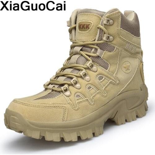 Plus Size Men Ankle Boots Tactical Army Military Man Dessert Boots Fashion High Top Male Shoes Spring Autumn Outdoor Footwear