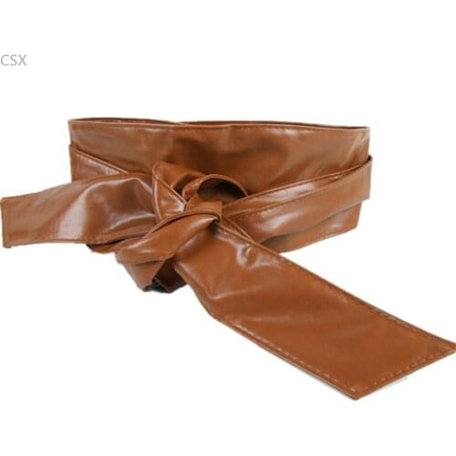 MwOiiOwM 2018 New Womens PU Wide Belt European And American Fashion Bow Tie Belt Girdle Wholesale High Quality 22