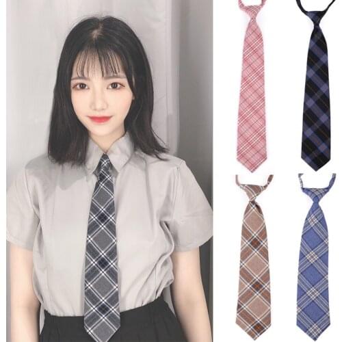 New Knot Free Tie Womens Uniform Accessories Versatile College Style Sub Buckle Tie Casual Japanese Multicolor