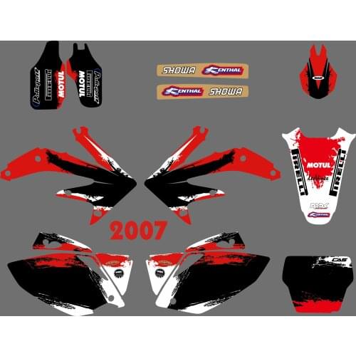 New Style TEAM GRAPHICS & BACKGROUNDS DECALS STICKERS Kits For Honda CRF450 CRF450R 2007 CRF 450 450R
