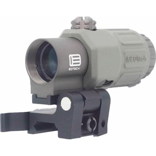 Hunting G33 Airsoft 3X Magnifier with Switch to Side Quick Detachable QD Mount for black sand and red color Hunting sight