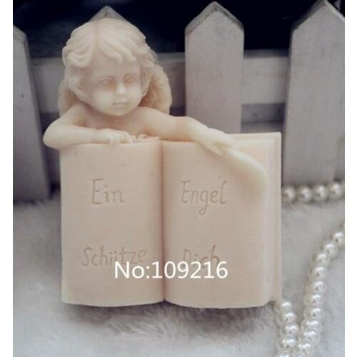 Wholesale!!!1pcs Angel with Book (ZX104) Handmade Soap Mold Crafts DIY Silicone Mould
