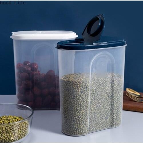 Plastic Dry Goods Airtight Cans Kitchen Large Food Storage Boxes Household Rice Buckets With Lids For Grain Storage