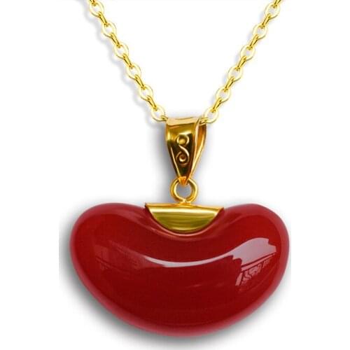 [XF800]Pure 18K Yellow Gold Natural Stone Pendant Au750 Fine Jewlery Trendy Wedding Party Gift Women Girl D342