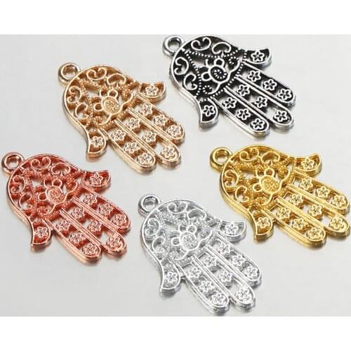 30pcs 30x20mm Hand of Fatima Charms Pendant for Bracelet Necklace Jewelry Making DIY Handmade Antique Jewelry Accessories Craft