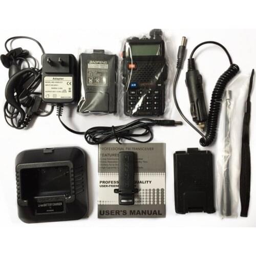 BaoFeng UV-5R VHF/UHF136-174Mhz&400-520Mhz Walkie Talkie +Car Charger+Battery Case Handy Hunting Radio Receiver With Headfone