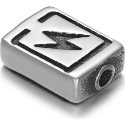 Stainless Steel Rectangle Bead Lightning 2.5mm Spacer Beads Polished Metal Charms Accessories DIY Bracelet Jewelry Making