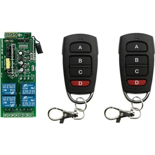 AC85V 110V 120V 220 V 10 A relay 4 CH RF Wireless Remote Control Receiver Transmitter 50m