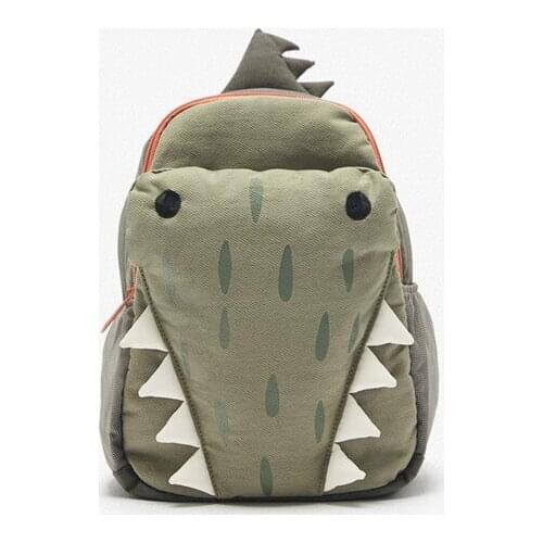Cartoon Crocodile Schoolbag Boys Girls of New Cute Green Small Crocodile Backpack Personality Student Bag Backpack Purse Gift