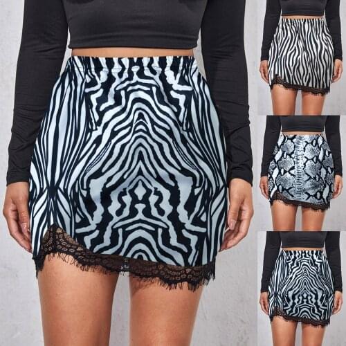 Sagace design sense air show thin temperament short skirt women positioning printing Sexy Leopard Print lace skirt skirt