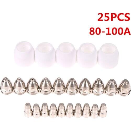 25pcs High Quality P-80 Air Plasma Nozzles TIPS Plasma Cutter Torch Consumables CNC Cutting Knife Electrode Nozzle
