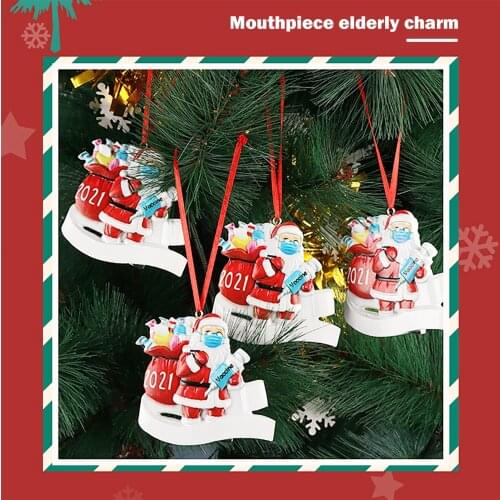 Santa Snowman Christmas Tree Ornaments xmas decorations Lightweight Resin Hanging Charm Tree Pendants New Year 2022 Gift
