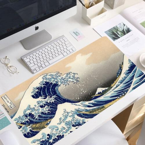Japan The Great Wave of Kanagawa Art Mouse Pad Large Computer Gaming Mousepad Gamer XL Rubber Otaku Keyboard laptop mouse pad