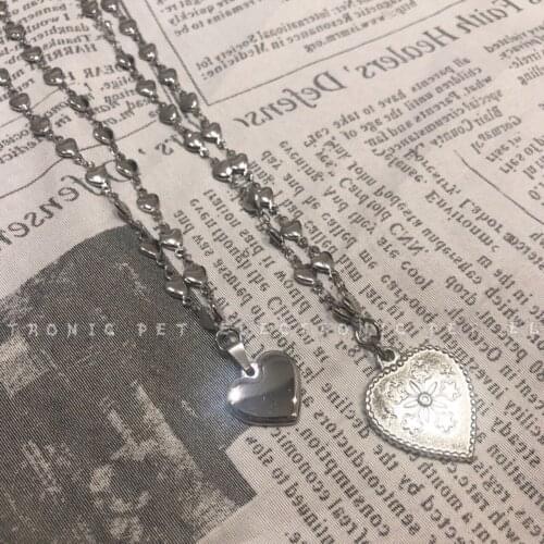 Gothic Love Chain Pendant Women Jewelry Chains and Necklaces Punk Womens Neck Chain Kpop Personalized Necklace Friends Goth