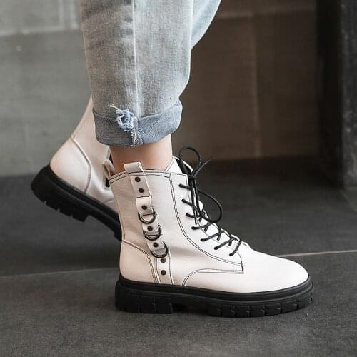 Platform Boots Women Shoes 2020 Chunky Ankle Boots thick sole Motorcycle Boots Women Punk Shoes Black Brown Short Booties