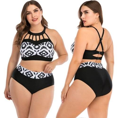Womens Geometric Print Knot Adjustable Bikini Sets Two Piece Bathing Suit 2021 Plus Larges Size Swimwear Swimsuit Sexy Biquini