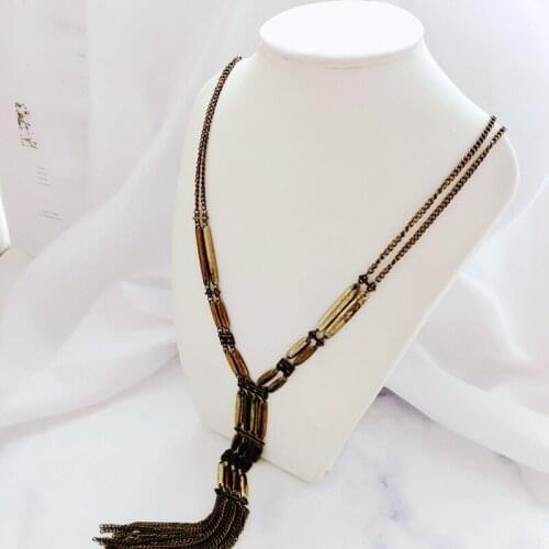 Ydgy new texture simple retro series temperament new tassel women Necklace sweater chain personality fashion fashion women serie