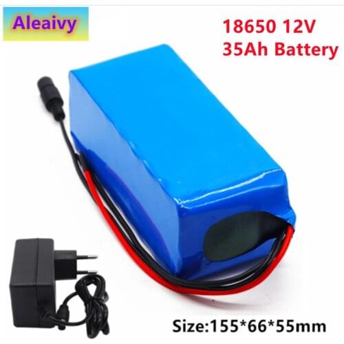 2020 100% New 18650 12V 35000 mAh Battery pack 18650 lithium battery protection board 12v 35000mAh for inverter miner+Charger