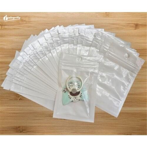 1000 pcs/lot 7.5*12cm Clear Pearl White Plastic Storage Bag Pearl Flm Plastic Bag Polyba Package for Gifs Accessories
