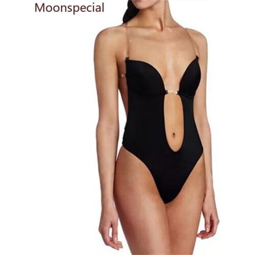 2020 Women Seamless Underwear Bodysuit Sexy Lingerie Invisible Bra Slimming Body Shaper Plunge Bras Strap Brassiere Lingerie