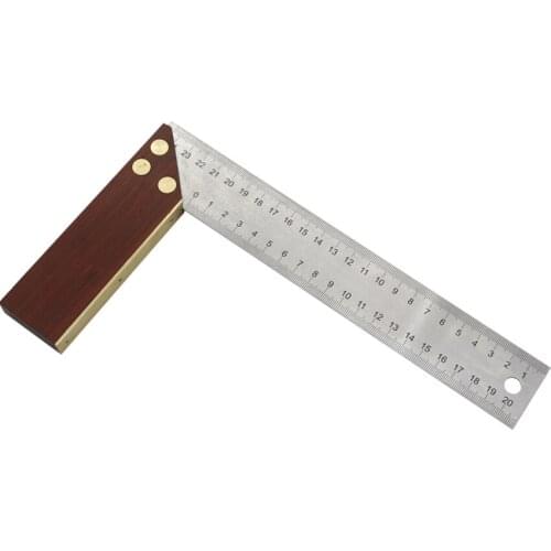 25cm Stainless Steel Angle Finder Ruler with Mahogany Handle 90 Degree Angle Ruler Square Angle Measuring Tool for Carpenters