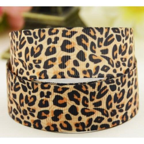 22mm 25mm 38mm 75mm Ruban satin Leopard Print Cartoon printed Grosgrain Ribbon party decoration 10 Yards X-02455