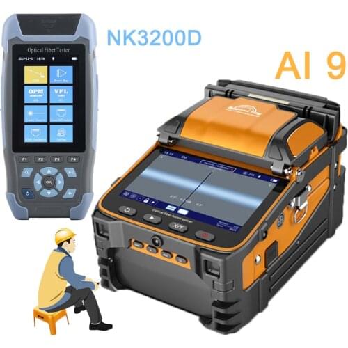 AI-9 Signal Optical Fire Fusion Splicer FTTH Welder Fiber Optic Splicing Machine Signalfire Optic Welding NK3200D OTDR