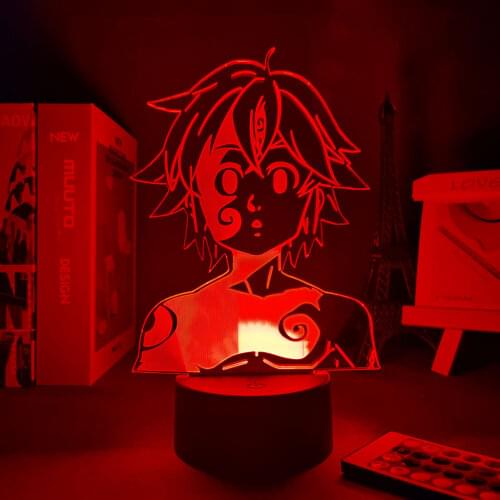 Acrylic Night Light Room Decor Manga The Seven Deadly Sins Gadget for Home Lamp Table led lamp Kids Bedroom