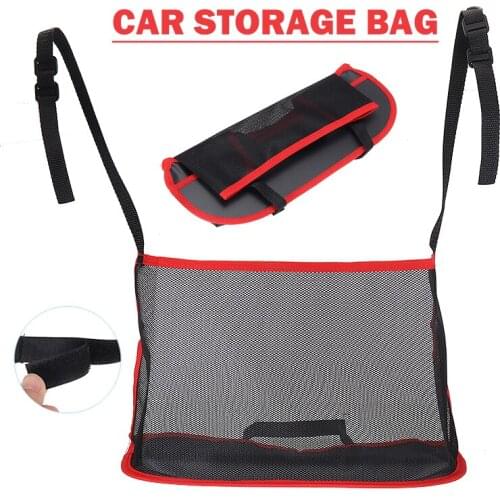 For Car Interior Accessories 1pc Red Car Net Pocket Handbag Holder Organizer Seat Side Storage Mesh Net Bags Mayitr