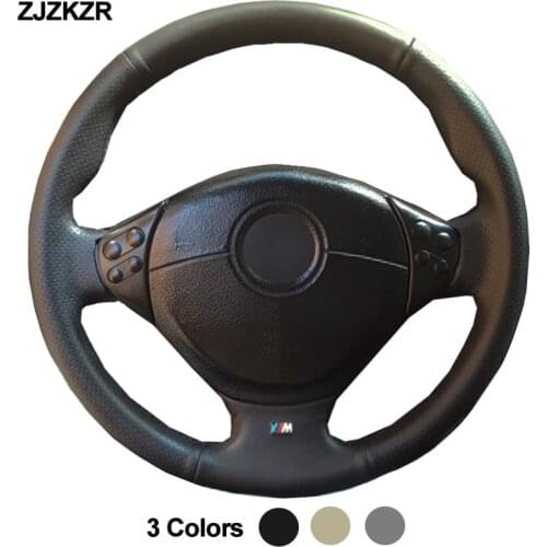 Car Auto Steering-Wheel Cover For BMW M Sport E36 1996 - 2000 E39 1995 - 2001 Z3 M E36/7 E36/8 1998 - 2002 M3 M5 Funda Volante