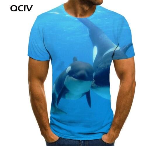 QCIV Brand Ocean T shirt Men Animal Anime Clothes Home Funny T shirts Love Shirt Print Mens Clothing Hip hop Fashion Male O-Neck