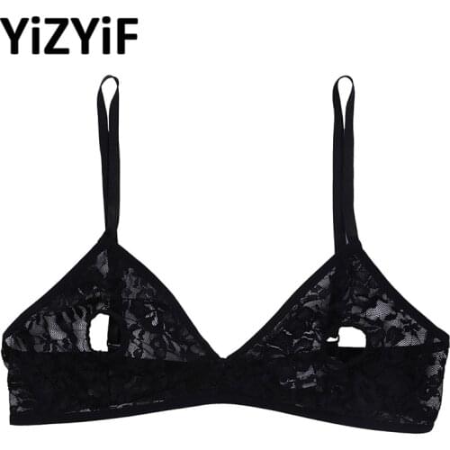 YiZYiF Women Sexy Open Nipple Bra Lingerie Soft Lace Sexy Bra Floral Sheer Nipple Hollow out Bralette Wire-free Unlined Bra Top