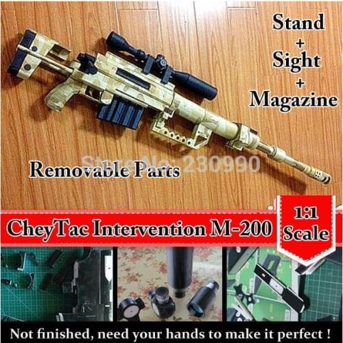 CheyTac Intervention M-200 Sniper Rifle Scaled 3D Paper Model Cosplay Kits Kid Adults' Gun Weapons Paper Models Handmade Toys