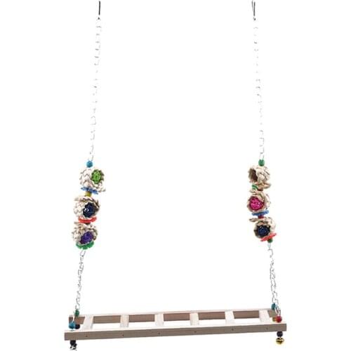 Birds Toy Wooden Ladders Swing Scratcher Perch Climbing Ladder Bird Cage Hamsters Parrot Toys Pet Supplies