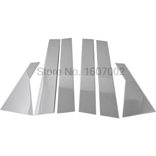 For Hyundai IX45 New Santa FE 2013 Stainless Steel 6pcs Car Side Central Middle Post B+C Pillar Trim Cover Exterior Accessories