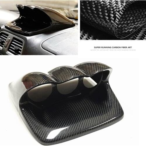 Carbon Fiber For 2002-2007 Subaru Impreza WRX STI 7-9th GDA Triple Gauge Pod 60mm 2003 2004 2005 2006 Dashboard Decor Cover Trim