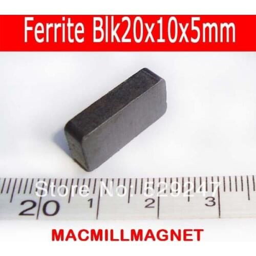 Ferrite magnet, 20pcs/pack, blk20x10x5mm black permanent magnet for fridge DIY magnet black weak Ferrite block