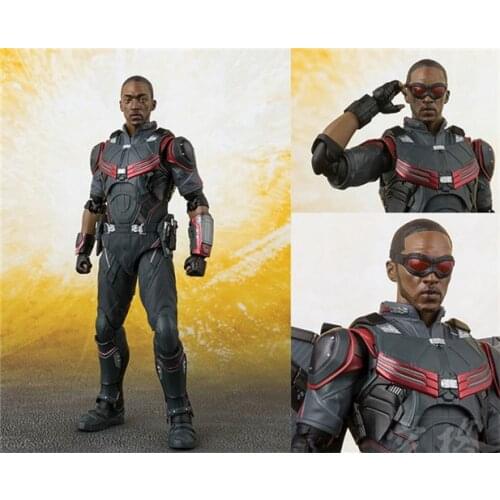 SHF Avengers: Infinity War-Part Samuel Thomas "Sam" Wilson PVC Falcon Movable Boxed Figure Decoration Model 15cm