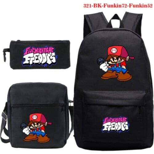 Hot sale Friday Night Funkin Backpack Students School Bag Boys Girls Book Bag 3pcs/set Teens Outdoor Knapsack Mochila Laptop Bag