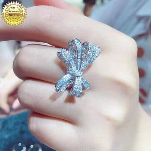 18k white gold Natural Real 1ct diamond ring Jewellery Engagement ring &Wedding ring D-A009